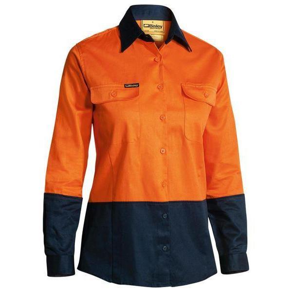 Bisley Womens Hi Vis Drill Shirt - BL6267-Queensland Workwear Supplies