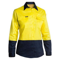 Bisley Womens Hi Vis Drill Shirt - BL6267-Queensland Workwear Supplies