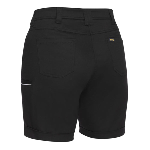 Bisley Womens Stretch Mid Rise Shorts - BSHL1015-Queensland Workwear Supplies