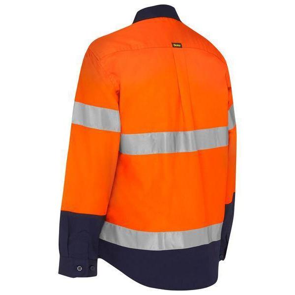 Bisley Womens Taped HiVis 2 Tone Maternity Long Sleeve Drill Shirt - BLM6456T-Queensland Workwear Supplies