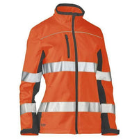 Bisley Womens Taped HiVis 2Tone Soft Shell Jacket - BJL6059T-Queensland Workwear Supplies