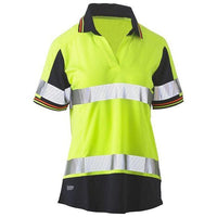 Bisley Womens Taped HiVis 2Tone V-Neck Short Sleeve Polo - BKL1225T-Queensland Workwear Supplies