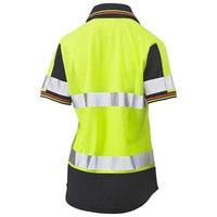 Bisley Womens Taped HiVis 2Tone V-Neck Short Sleeve Polo - BKL1225T-Queensland Workwear Supplies