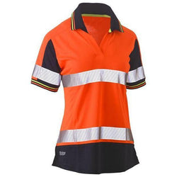 Bisley Womens Taped HiVis 2Tone V-Neck Short Sleeve Polo - BKL1225T