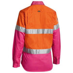 Bisley Womens Taped HiVis Cool Lightweight Long Sleeve Drill Shirt - BL6896-Queensland Workwear Supplies