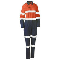 Bisley Womens Taped HiVis Cotton Drill Coveralls - BCL6066T-Queensland Workwear Supplies