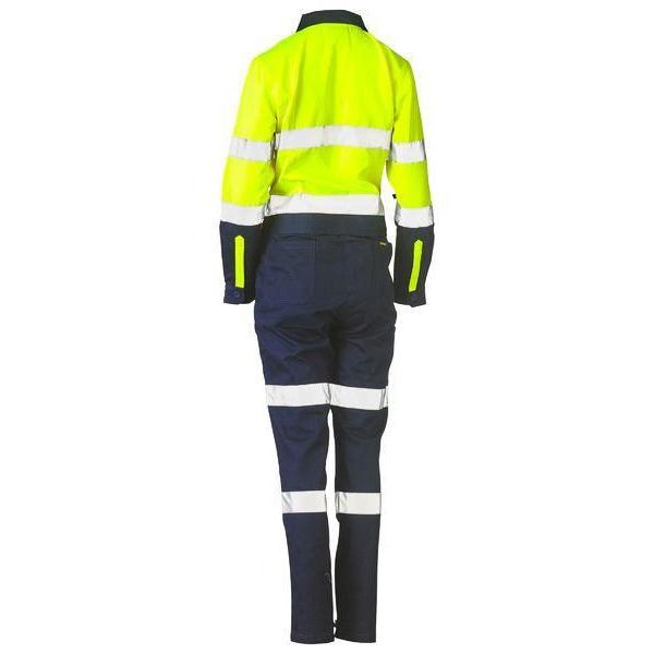 Bisley Womens Taped HiVis Cotton Drill Coveralls - BCL6066T-Queensland Workwear Supplies