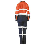 Bisley Womens Taped HiVis Cotton Drill Coveralls - BCL6066T-Queensland Workwear Supplies