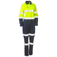 Bisley Womens Taped HiVis Cotton Drill Coveralls - BCL6066T-Queensland Workwear Supplies