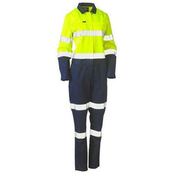 Bisley Womens Taped HiVis Cotton Drill Coveralls - BCL6066T