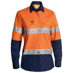 Bisley Womens Taped HiVis X-AirFlow Ripstop 2 Tone Long Sleeve Shirt - BL6415T-Queensland Workwear Supplies