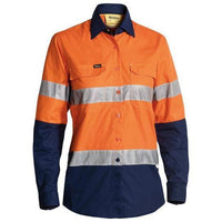 Bisley Womens Taped HiVis X-AirFlow Ripstop 2 Tone Long Sleeve Shirt - BL6415T-Queensland Workwear Supplies