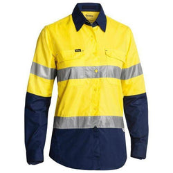 Bisley Womens Taped HiVis X-AirFlow Ripstop 2 Tone Long Sleeve Shirt - BL6415T