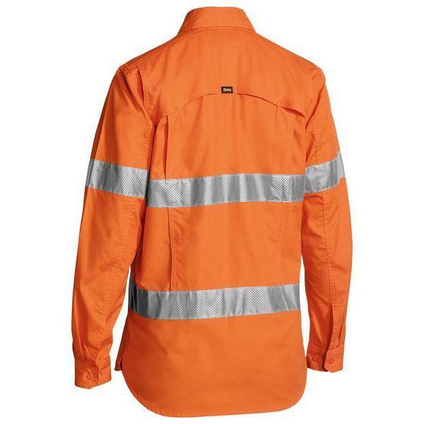 Bisley Womens Taped HiVis X-AirFlow Ripstop Long Sleeve Shirt - BL6416T-Queensland Workwear Supplies