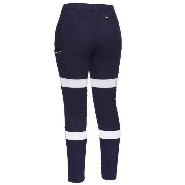 Bisley Womens Taped Mid-Rise Stretch Cotton Pants - BPL6015T-Queensland Workwear Supplies