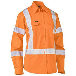 Bisley Womens X-Taped HiVis Biomotion Cool Lightweight Long Sleeve Drill Shirt - BL6166XT