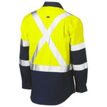 Bisley X Taped Biomotion 2 Tone HiVis Lightweight Long Sleeve Drill Shirt - BS6696XT-Queensland Workwear Supplies