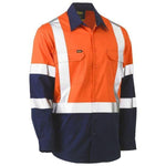 Bisley X Taped Biomotion 2 Tone HiVis Lightweight Long Sleeve Drill Shirt - BS6696XT-Queensland Workwear Supplies