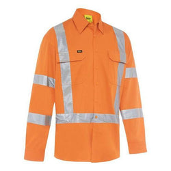 Bisley X Taped Biomotion HiVis Cool Lightweight Long Sleeve Drill Shirt - BS6166XT