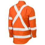 Bisley X Taped Biomotion HiVis Cool Lightweight Long Sleeve Drill Shirt - BS6166XT-Queensland Workwear Supplies