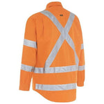 Bisley X Taped Biomotion HiVis Cool Lightweight Long Sleeve Drill Shirt - BS6166XT-Queensland Workwear Supplies