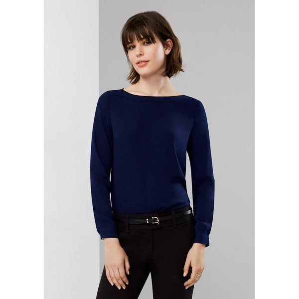 Biz Collection Ladies Madison Boatneck Blouse - S828LL-Queensland Workwear Supplies