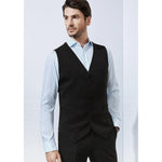 Biz Corporates Mens Peaked Vest with Knitted Back - 90111-Queensland Workwear Supplies
