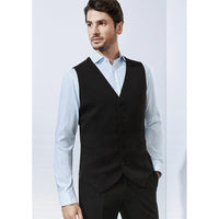 Biz Corporates Mens Peaked Vest with Knitted Back - 90111-Queensland Workwear Supplies