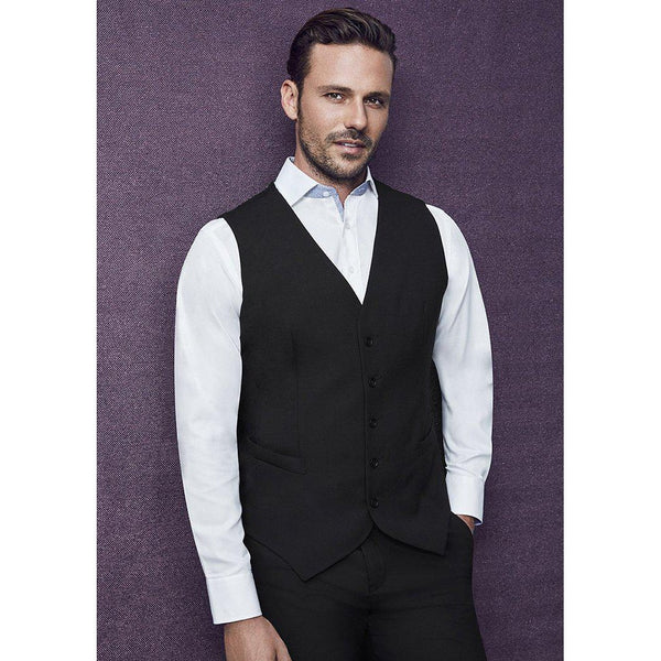 Biz Corporates Mens Peaked Vest with Knitted Back - 94011-Queensland Workwear Supplies