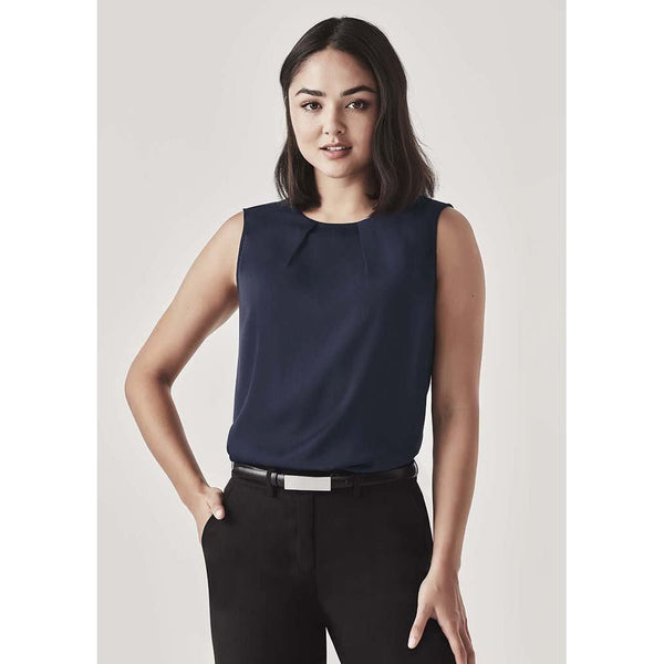 Biz Corporates Womens Estelle Pleat Blouse - RB973LN-Queensland Workwear Supplies