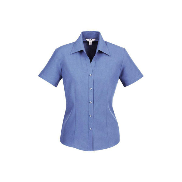 BizCare Ladies Plain Oasis Short Sleeve Shirt - LB3601-Queensland Workwear Supplies