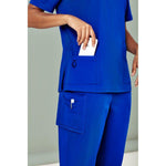 BizCare Womens Easy Fit V-Neck Scrub Top - CST941LS-Queensland Workwear Supplies