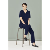 BizCare Womens Easy Fit V-Neck Scrub Top - CST941LS-Queensland Workwear Supplies