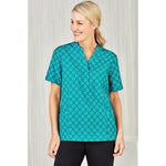 BizCare Womens Easy Stretch Daisy Print Tunic - CS950LS-Queensland Workwear Supplies