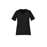 BizCare Womens Tailored Fit Round Neck Scrub Top - CST942LS-Queensland Workwear Supplies