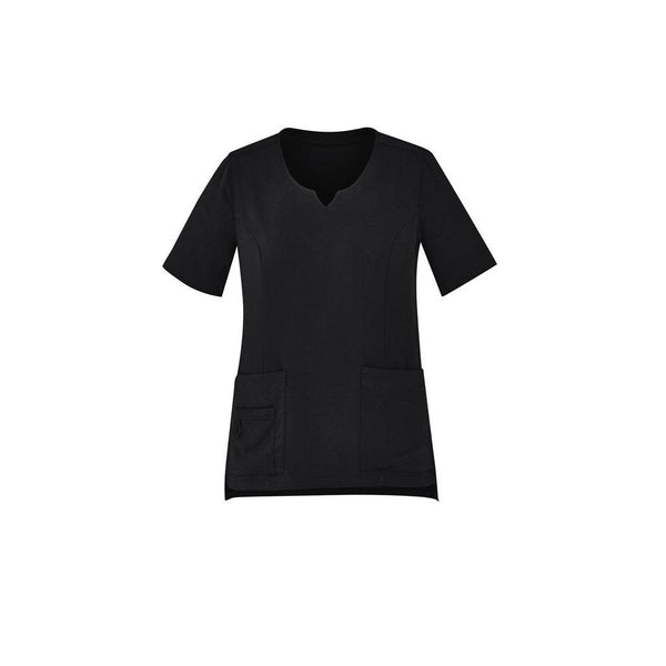 BizCare Womens Tailored Fit Round Neck Scrub Top - CST942LS-Queensland Workwear Supplies