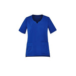 BizCare Womens Tailored Fit Round Neck Scrub Top - CST942LS-Queensland Workwear Supplies