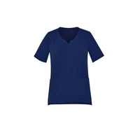 BizCare Womens Tailored Fit Round Neck Scrub Top - CST942LS-Queensland Workwear Supplies