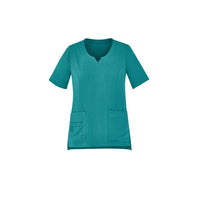 BizCare Womens Tailored Fit Round Neck Scrub Top - CST942LS-Queensland Workwear Supplies