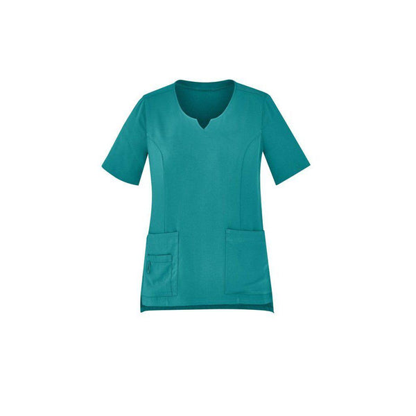 BizCare Womens Tailored Fit Round Neck Scrub Top - CST942LS-Queensland Workwear Supplies