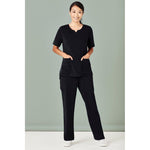 BizCare Womens Tailored Fit Round Neck Scrub Top - CST942LS-Queensland Workwear Supplies