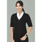 BizCare Womens Zip Front Short Sleeve Knit - CK962LC