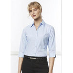 BizLadies Micro Check Business 3/4 Sleeve Shirt - LB8200-Queensland Workwear Supplies