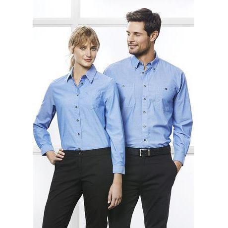 BizLadies Wrinkle Free Chambray Long Sleeve Shirt - LB6201-Queensland Workwear Supplies