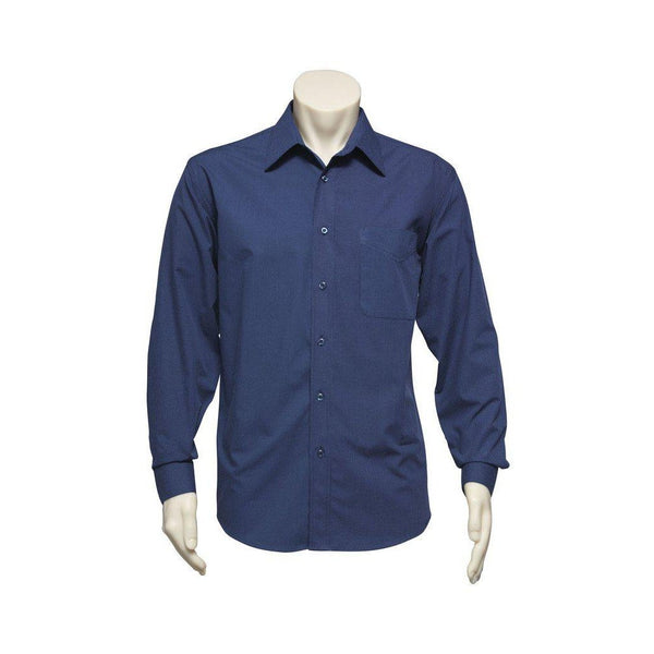BizMens Micro Check Business Long Sleeve Shirt - SH816-Queensland Workwear Supplies