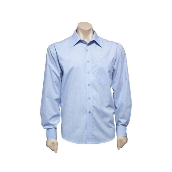 BizMens Micro Check Business Long Sleeve Shirt - SH816-Queensland Workwear Supplies