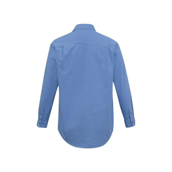 BizMens Micro Check Business Long Sleeve Shirt - SH816-Queensland Workwear Supplies