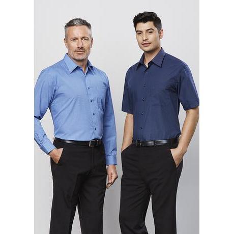 BizMens Micro Check Business Long Sleeve Shirt - SH816-Queensland Workwear Supplies