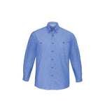 BizMens Wrinkle Free Chambray Long Sleeve Shirt - SH112-Queensland Workwear Supplies
