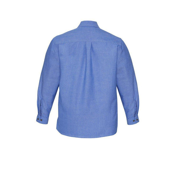BizMens Wrinkle Free Chambray Long Sleeve Shirt - SH112-Queensland Workwear Supplies